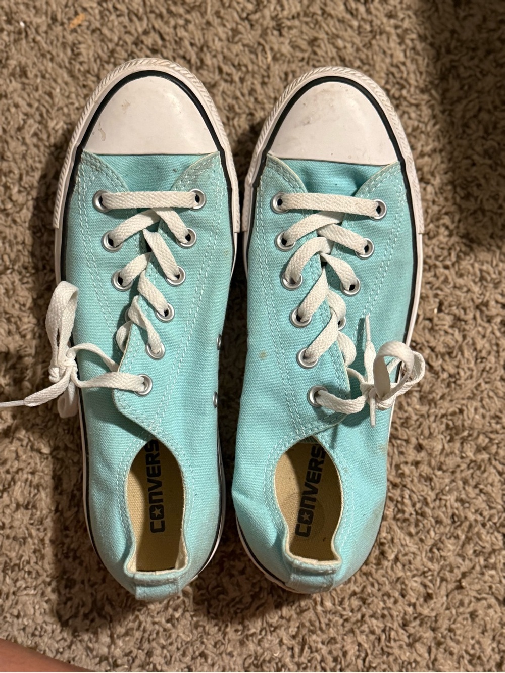 Converse Kids Low-Top Canvas Sneakers in Aqua